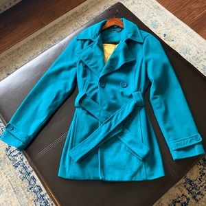Jou Jou Teal Trench Coat.